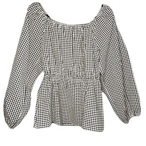 🖤🤍Black & White Check Print~Andree by Unit Long Sleeve Tunic~ NWT~ Sz Sm🤍🖤